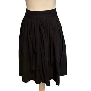 Frances Valentine Size 8 Pleated Cotton Skirt Black